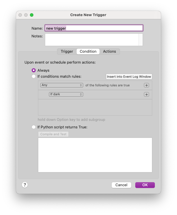 Conditions Tab Image