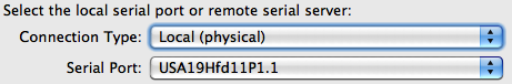 Configuration UI Serial Port Local Image