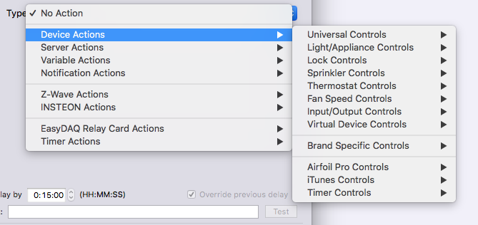 Device Actions Type Menu Image