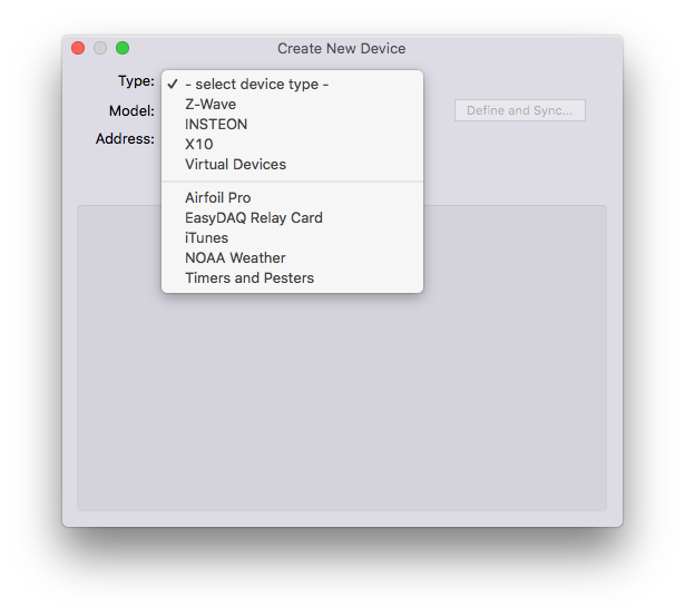 Device Dialog New Image