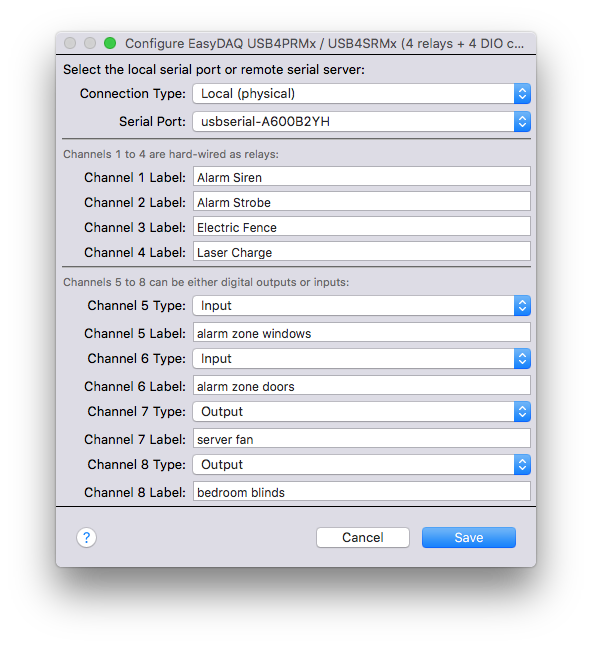 Easydaq Settings Window Image