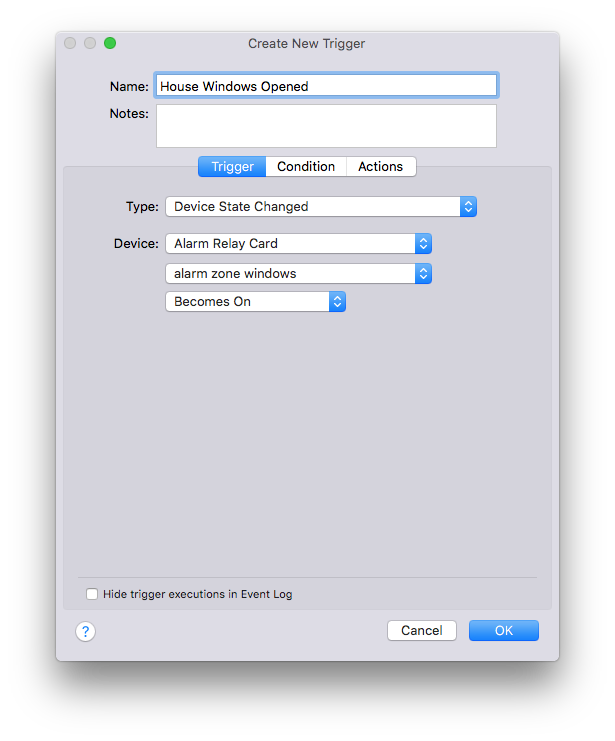 Easydaq Trigger Device State Change Window Image