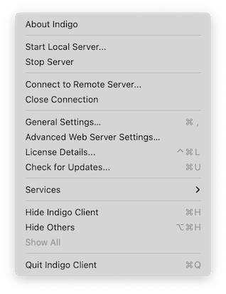 Indigo Menu Image