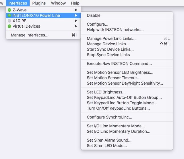 Insteon Menu Image