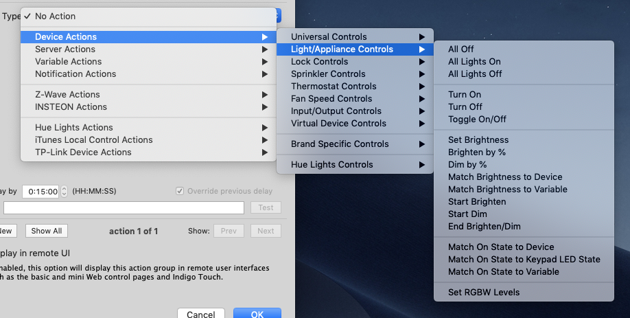 Light Controls Menu Image