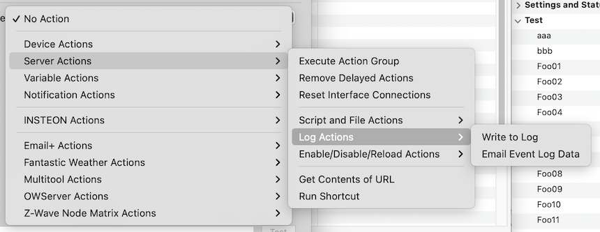 Log Actions Type Menu Image