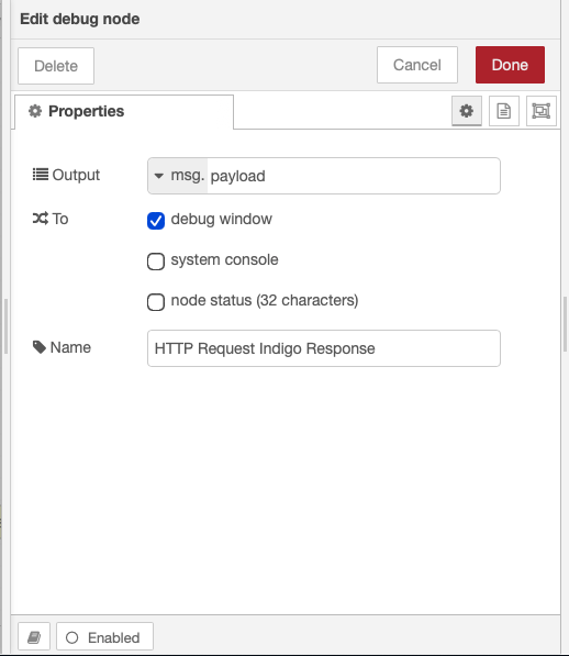 Node Red HTTP Debug Node Image