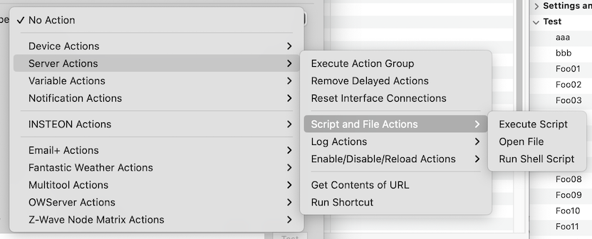 Script Actions Type Menu Image