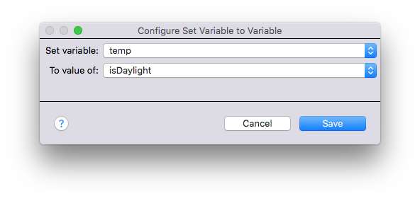 Set Variable to Variable Action Image