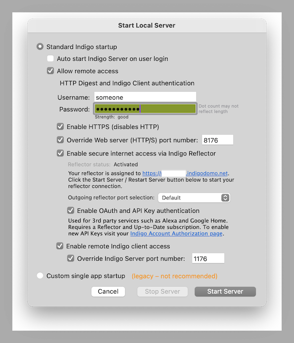 Start Server Dialog Image