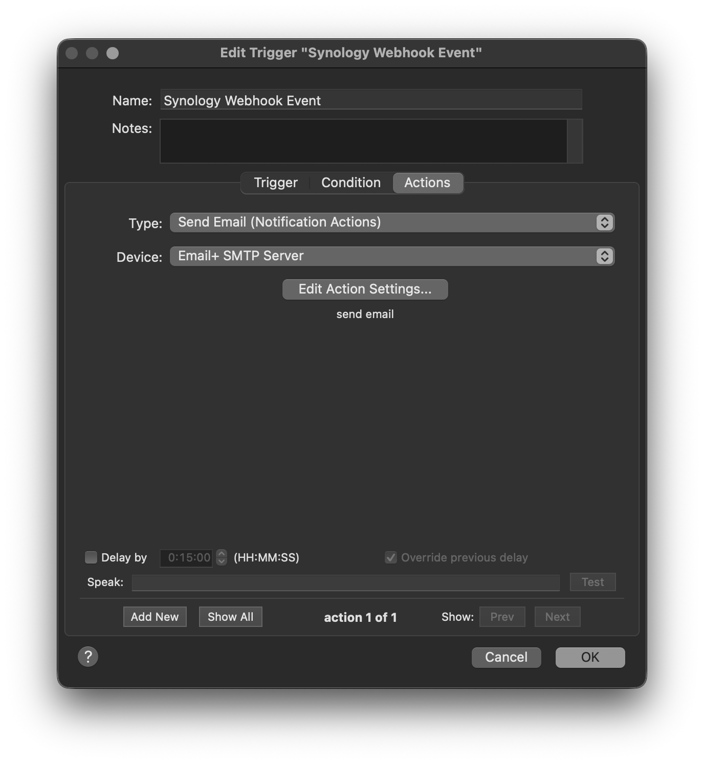 Webhook Action