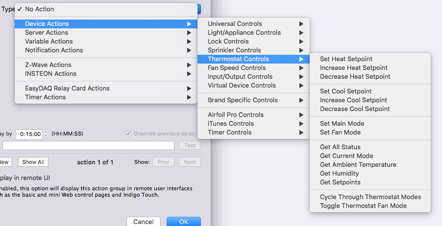 Thermostat Actions Type Menu Image