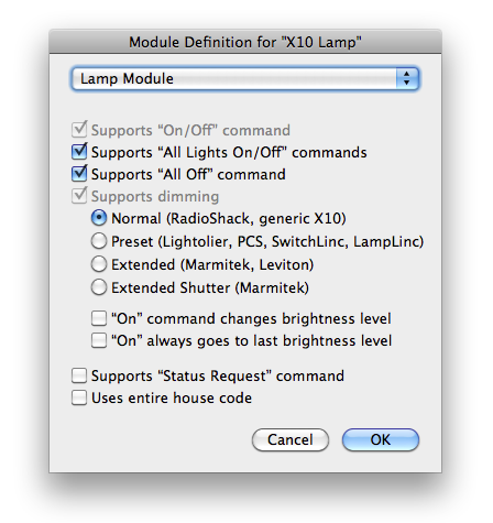 X10 Definitions Dialog Image