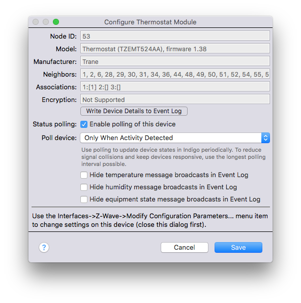 Z-Wave Dialog Settings Image