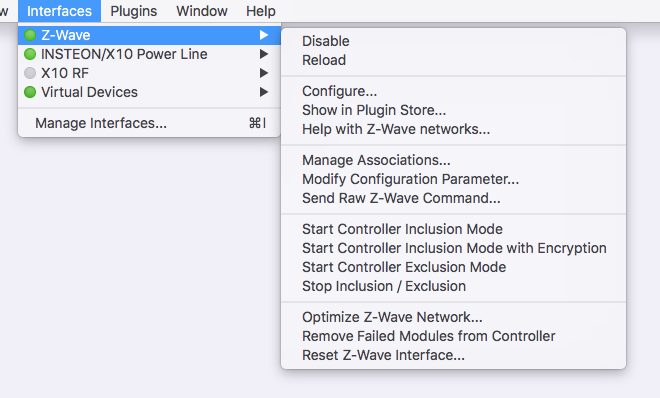 Z-Wave Menu Image