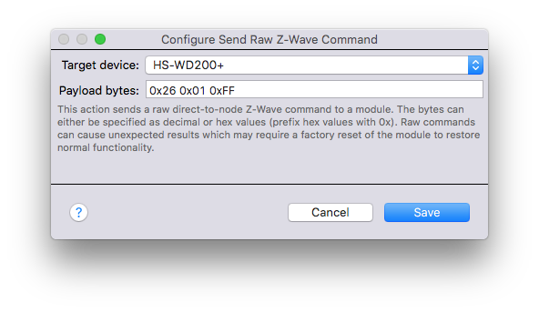 Z-Wave Send Raw Command Action Image